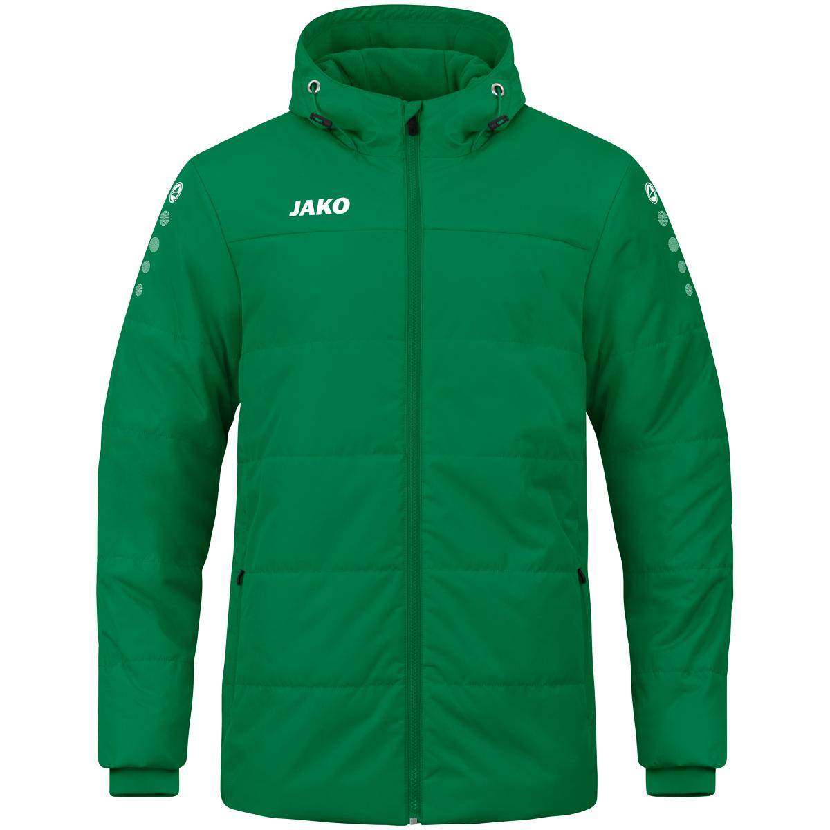 Jako Coachjacke Team mit Kapuze Kinder sportgrün