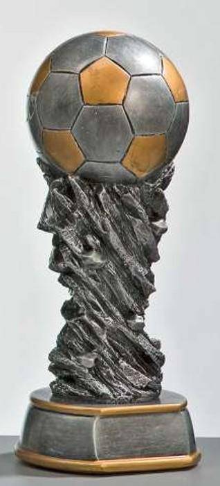 Resinfigur Fußball Weltpokal silber/gold