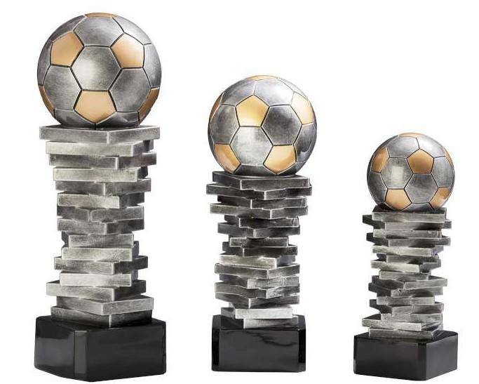 Pokalfigur Fußball Stacked Soccer silber/gold