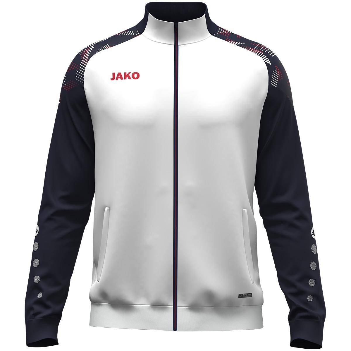 Jako Polyesterjacke Sonic weiß/marine/rot