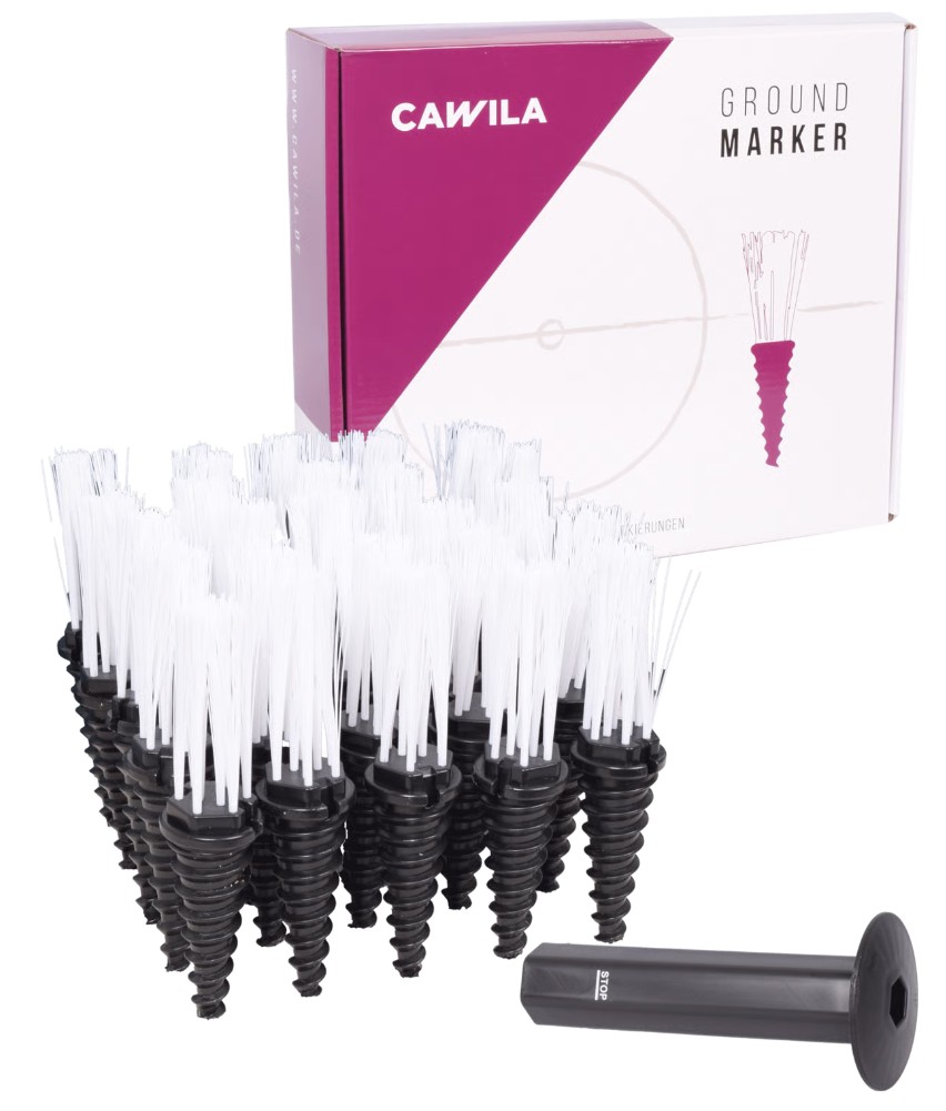 Cawila LIGA Sportplatz Markierhilfe | Einmesshilfe | 25er Set | weiß