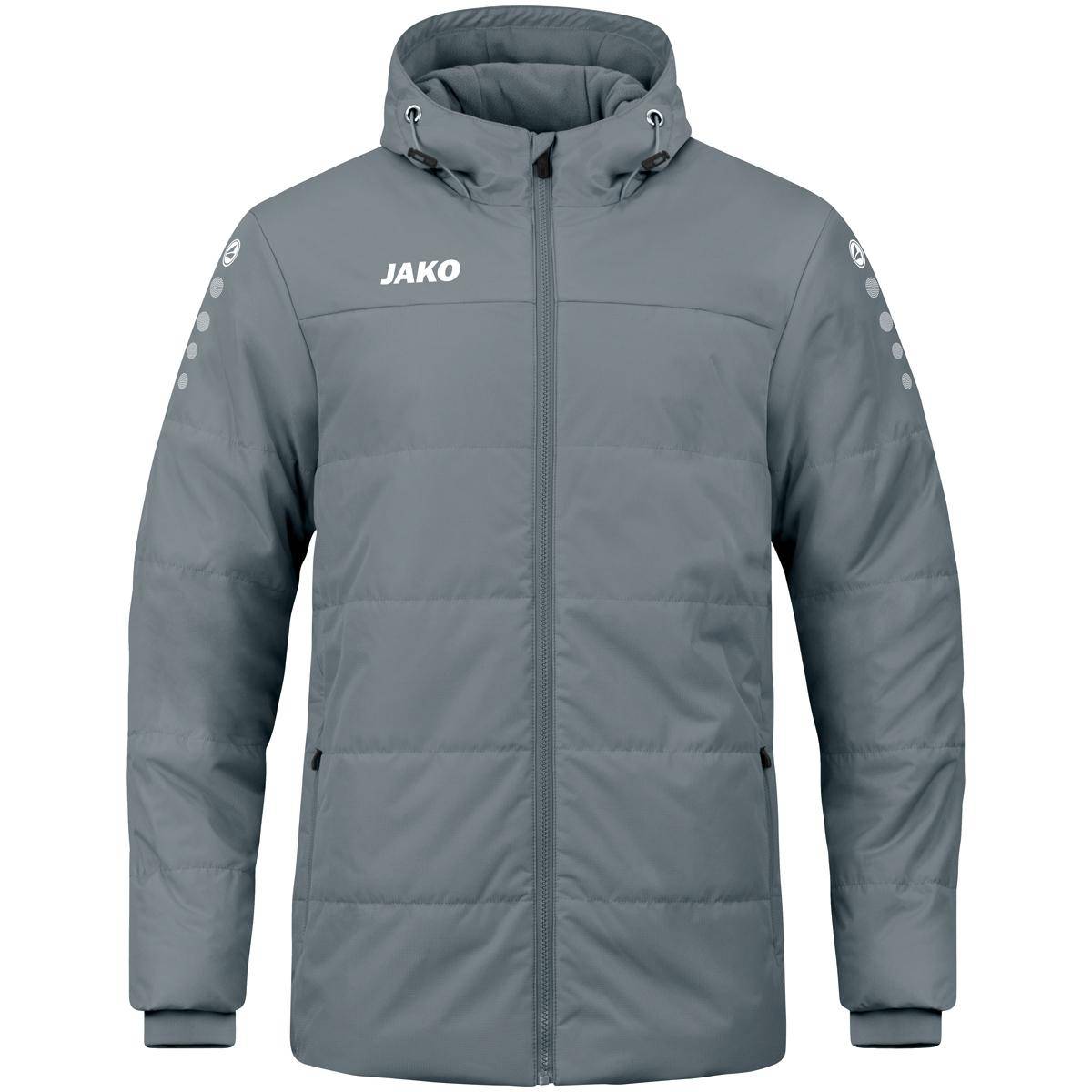 Jako Coachjacke Team mit Kapuze Kinder steingrau